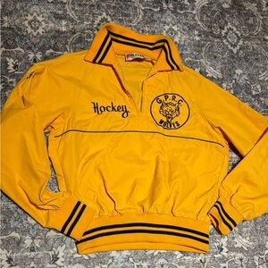 Vintage windbreaker Yellow G.P.R.C. Wolves Hockey Jacket